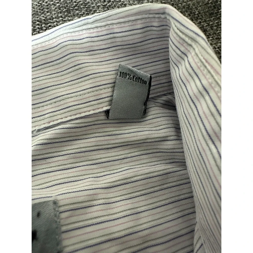 DKNY Slim Fit Men's L 16‎ 32/33 Striped Long Sleeve Shirt